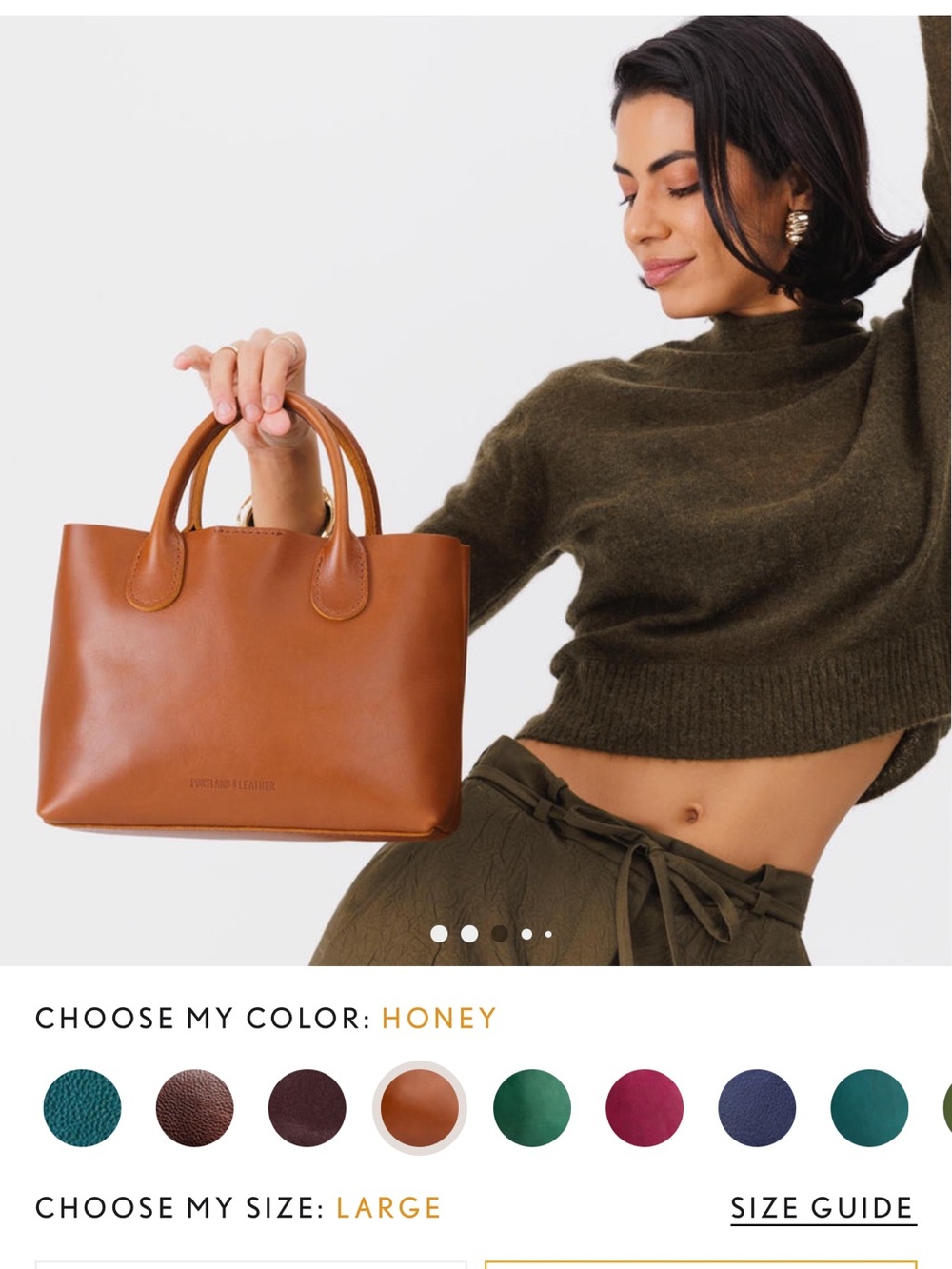 Portland Leather Goods- Large Raindrop bag - Picture 11 of 15